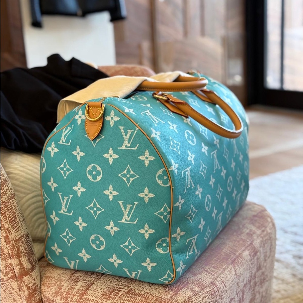 Louis Vuitton Turquoise Monogram Travel Bag